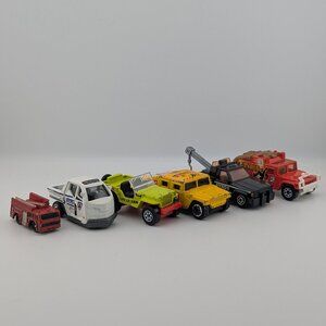 City Services Emergency Vehicles Diecast Bundle – Matchbox & Mixed Brands 6 Car